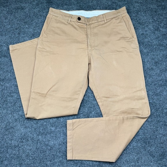 Spier & Mackay Pants Mens 35x29.5 Flat Front Chino Contemporary Trousers Beige